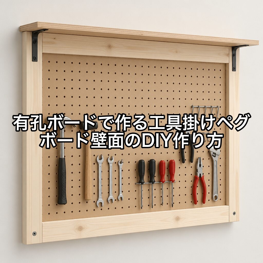 有孔ボードで作る工具掛けペグボード壁面のDIY作り方