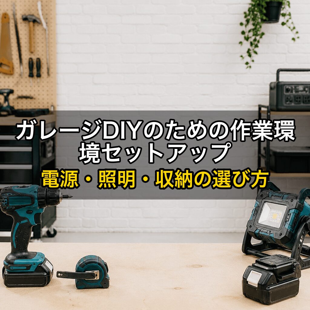 ガレージDIYのための作業環境セットアップ｜電源・照明・収納の選び方
